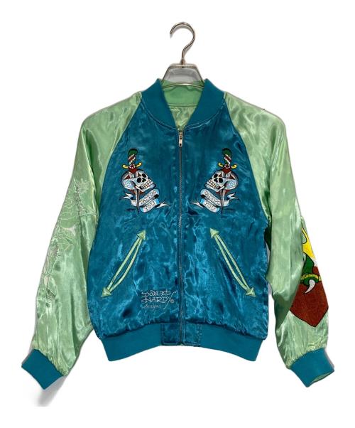 Ed Hardy（エド ハーディー）ED HARDY (エド ハーディー) スカジャン ブルー×グリーン サイズ:Sの古着・服飾アイテム