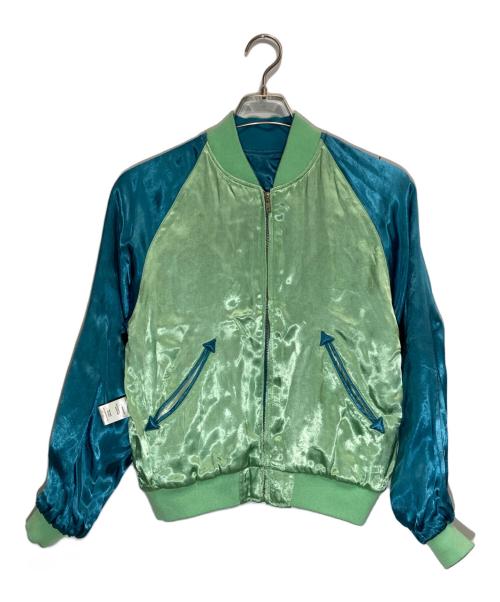 Ed Hardy（エド ハーディー）ED HARDY (エド ハーディー) スカジャン ブルー×グリーン サイズ:Sの古着・服飾アイテム