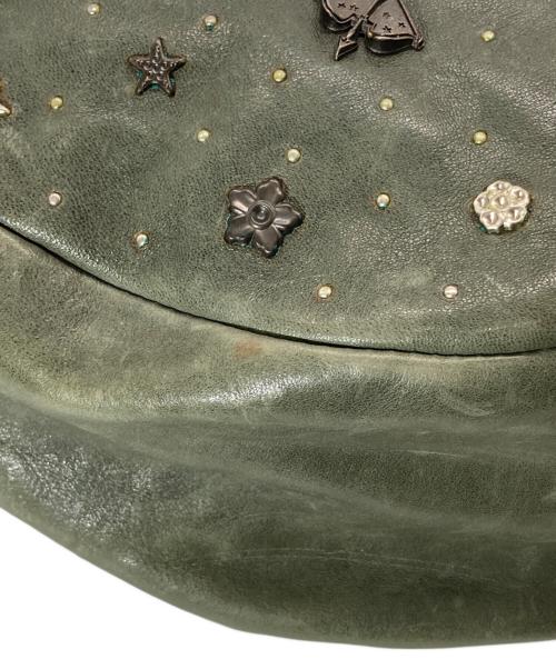 JIMMY CHOO（ジミーチュウ）JIMMY CHOO (ジミーチュウ) ゾディアックスタッズワンショルダーバッグ カーキの古着・服飾アイテム