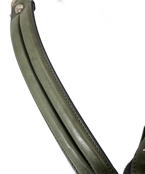 JIMMY CHOO（ジミーチュウ）JIMMY CHOO (ジミーチュウ) ゾディアックスタッズワンショルダーバッグ カーキの古着・服飾アイテム