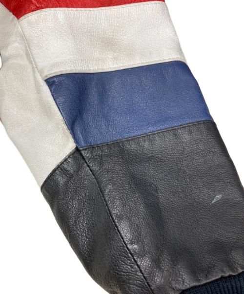 PHASE3（フェーズスリー）PHASE3 (フェーズスリー) フラッグデザインレザージャケット マルチカラー サイズ:SIZE Mの古着・服飾アイテム