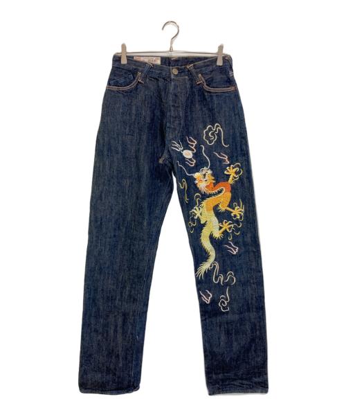 YAMANE（ヤマネ）YAMANE (ヤマネ) 1926刺繍デニムパンツ インディゴ サイズ:30の古着・服飾アイテム