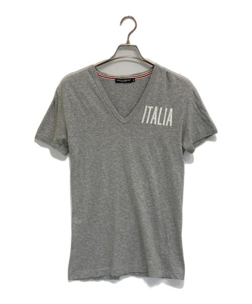 DOLCE & GABBANA（ドルチェ＆ガッバーナ）DOLCE & GABBANA (ドルチェ＆ガッバーナ) Vネックカットソー グレー サイズ:46の古着・服飾アイテム