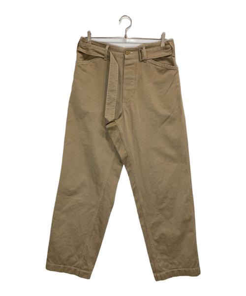 COMOLI（コモリ）COMOLI (コモリ) ベルテッド チノパンツ ベージュ サイズ:1の古着・服飾アイテム