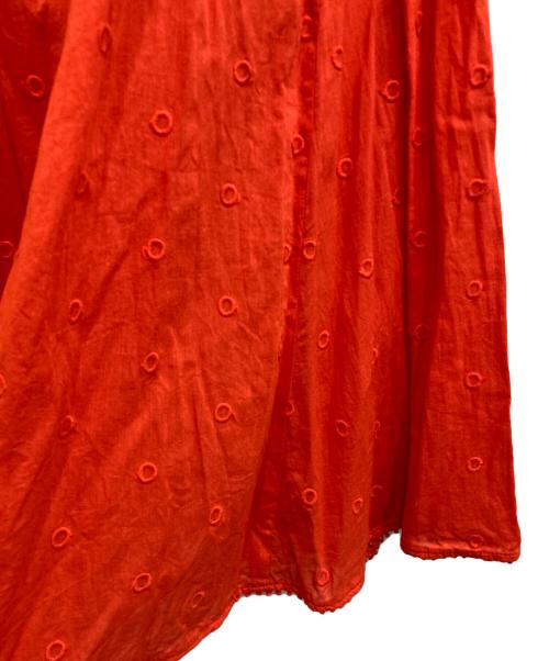 house of lotus（ハウスオブロータス）house of lotus (ハウスオブロータス) ボイルサークルシシュウパネルフレアスカート レッド サイズ:Mの古着・服飾アイテム