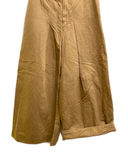45R（フォーティファイブ・アール）45R (フォーティファイブ・アール) コットンリネンワイドパンツ ブラウン サイズ:2の古着・服飾アイテム