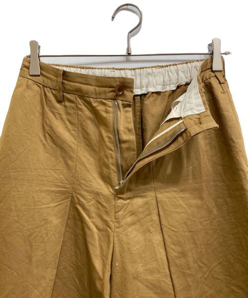 45R（フォーティファイブ・アール）45R (フォーティファイブ・アール) コットンリネンワイドパンツ ブラウン サイズ:2の古着・服飾アイテム