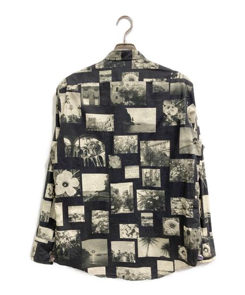 Paul Smith COLLECTION（ポールスミス コレクション）Paul Smith COLLECTION (ポールスミス コレクション) フォトスクラップブック プリントシャツ ブラック×ベージュ サイズ:Ⅿの古着・服飾アイテム