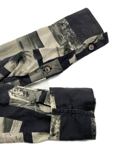 Paul Smith COLLECTION（ポールスミス コレクション）Paul Smith COLLECTION (ポールスミス コレクション) フォトスクラップブック プリントシャツ ブラック×ベージュ サイズ:Ⅿの古着・服飾アイテム