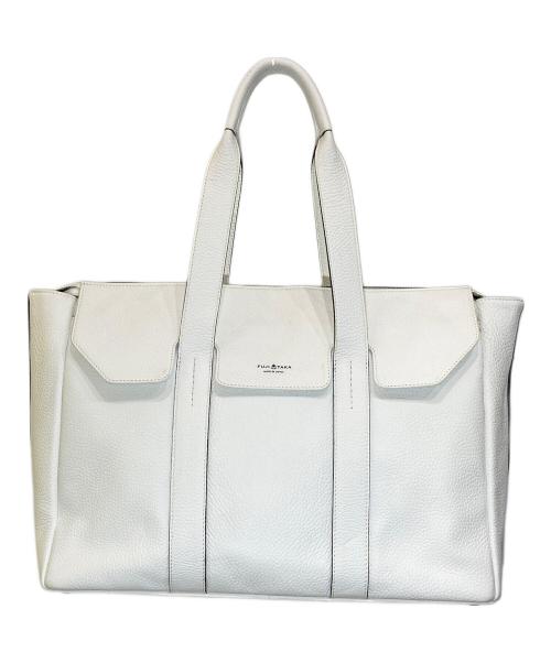 FUJI TAKA（フジ タカ）FUJI TAKA (フジ タカ) Alta Leather Tote Bag With Flap ホワイトの古着・服飾アイテム