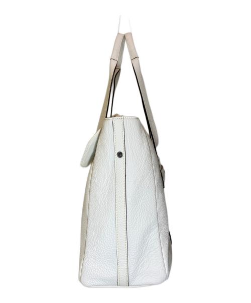 FUJI TAKA（フジ タカ）FUJI TAKA (フジ タカ) Alta Leather Tote Bag With Flap ホワイトの古着・服飾アイテム