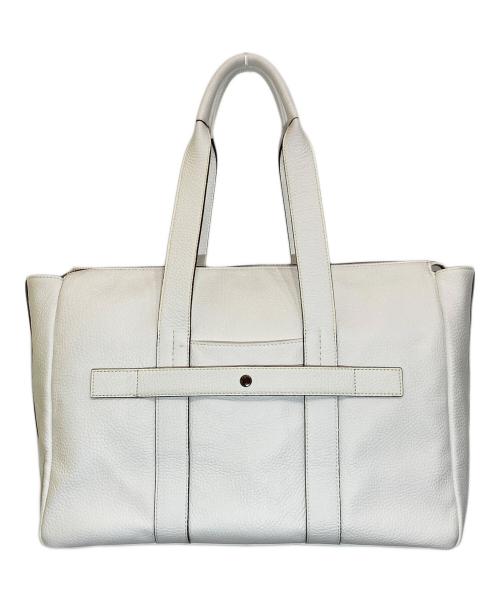 FUJI TAKA（フジ タカ）FUJI TAKA (フジ タカ) Alta Leather Tote Bag With Flap ホワイトの古着・服飾アイテム