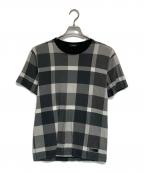 BLACK LABEL CRESTBRIDGEブラックレーベル クレストブリッジ）の古着「チェック柄Tシャツ」｜グレー
