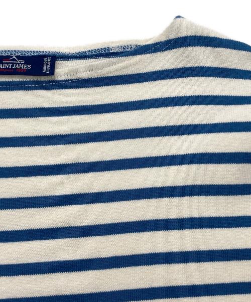 SAINT JAMES（セントジェームス）SAINT JAMES (セントジェームス) ウェッソン カットソー 25 ホワイト×ブルー サイズ:freeの古着・服飾アイテム