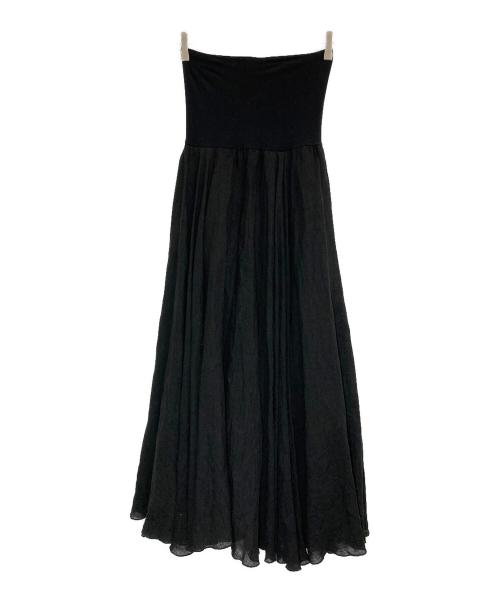 AK+1（エーケーワン）AK+1 (エーケーワン) Demi-Luxe Beams (デミルクス ビームス) リネン マキシスカート ブラック サイズ:-の古着・服飾アイテム