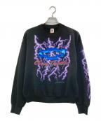 FRUIT OF THE LOOMフルーツオブザルーム）の古着「プリントスウェット」｜ブラック