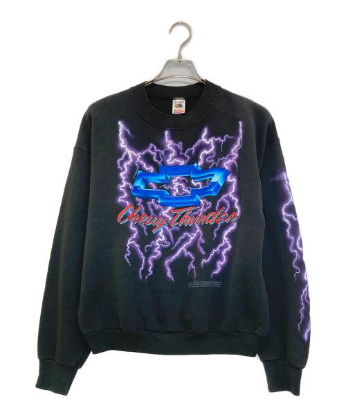 FRUIT OF THE LOOM（フルーツオブザルーム）FRUIT OF THE LOOM (フルーツオブザルーム) プリントスウェット ブラック サイズ:Lの古着・服飾アイテム