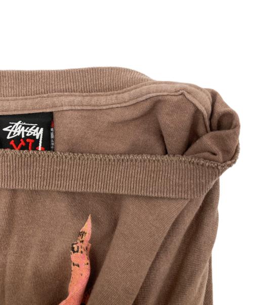 stussy（ステューシー）stussy (ステューシー) 00sプリントTシャツ ブラウン サイズ:XLの古着・服飾アイテム
