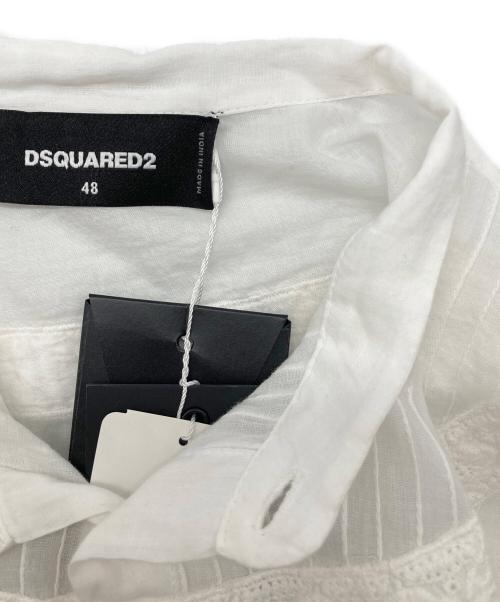 DSQUARED2（ディースクエアード）DSQUARED2 (ディースクエアード) dropped shoulder shirt ホワイト サイズ:48の古着・服飾アイテム
