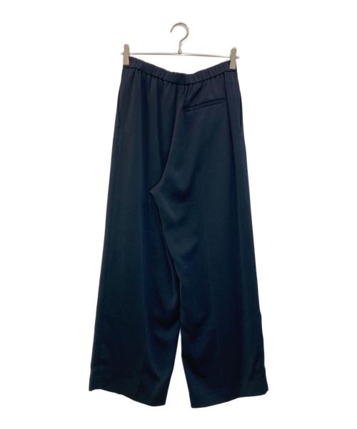 DRAWER（ドゥロワー）DRAWER (ドゥロワー) シルクジョーゼットバックゴムタックパンツ ネイビー サイズ:38の古着・服飾アイテム