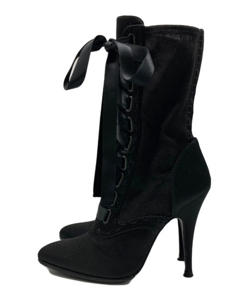 BALMAIN（バルマン）BALMAIN (バルマン) GIUSEPPE ZANOTTI (ジュゼッペザノッティ) レースアップヒールブーツ ブラック サイズ:SIZE 35 1/2の古着・服飾アイテム
