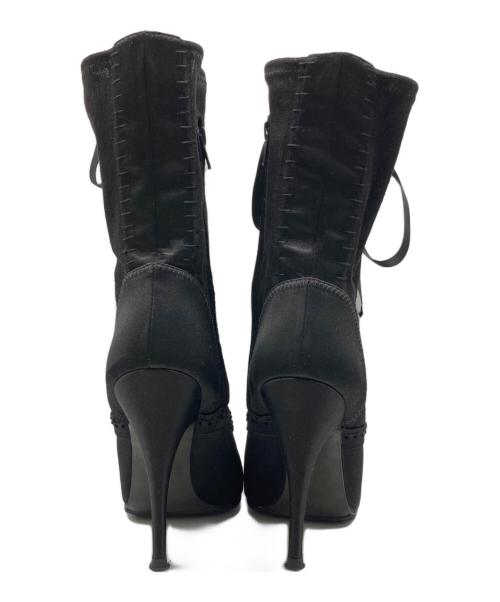 BALMAIN（バルマン）BALMAIN (バルマン) GIUSEPPE ZANOTTI (ジュゼッペザノッティ) レースアップヒールブーツ ブラック サイズ:SIZE 35 1/2の古着・服飾アイテム