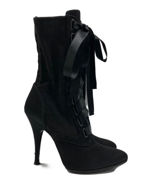 BALMAIN（バルマン）BALMAIN (バルマン) GIUSEPPE ZANOTTI (ジュゼッペザノッティ) レースアップヒールブーツ ブラック サイズ:SIZE 35 1/2の古着・服飾アイテム