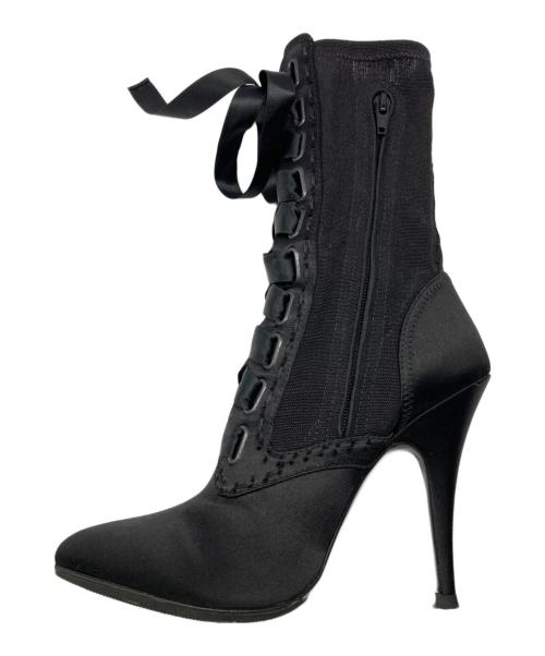 BALMAIN（バルマン）BALMAIN (バルマン) GIUSEPPE ZANOTTI (ジュゼッペザノッティ) レースアップヒールブーツ ブラック サイズ:SIZE 35 1/2の古着・服飾アイテム