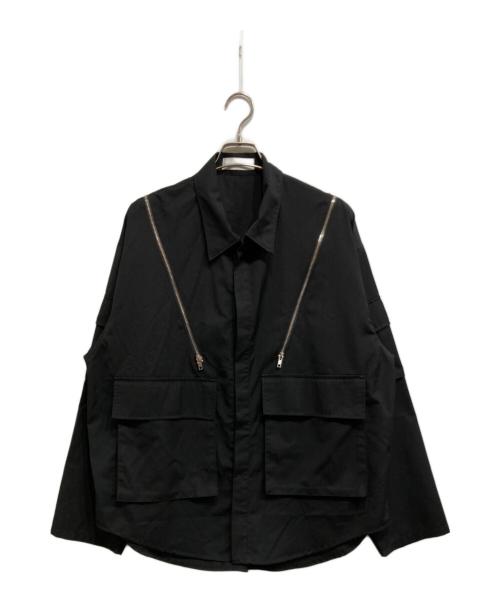 ADRER（アドラー）ADRER (アドラー) ジップデザインシャツジャケット ブラック サイズ:Mの古着・服飾アイテム