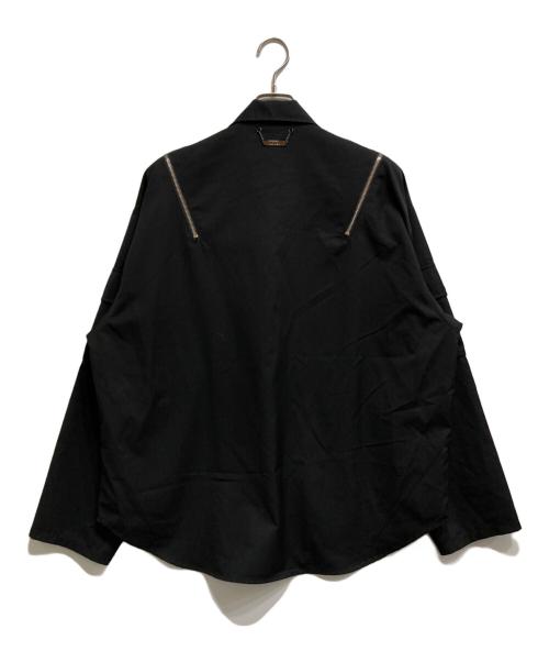 ADRER（アドラー）ADRER (アドラー) ジップデザインシャツジャケット ブラック サイズ:Mの古着・服飾アイテム