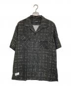 Schottショット）の古着「かすり格子柄プリント シャツ」｜グレー