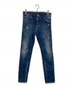 DSQUARED2ディースクエアード）の古着「ペイントデニムパンツ」｜インディゴ