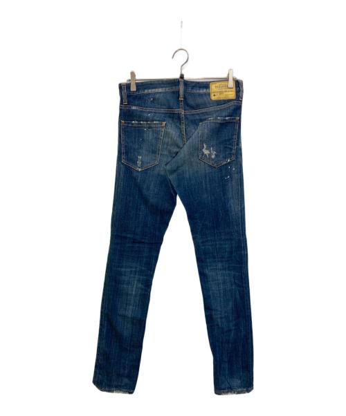 DSQUARED2（ディースクエアード）DSQUARED2 (ディースクエアード) ペイントデニムパンツ インディゴ サイズ:44の古着・服飾アイテム