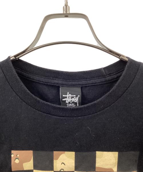 stussy（ステューシー）stussy (ステューシー) カモチェックプリントTシャツ ブラック サイズ:Sの古着・服飾アイテム