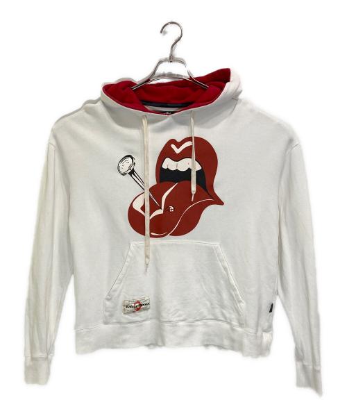 glamb（グラム）glamb (グラム) ROLLING STONES (ローリングストーンズ) プルオーバーパーカー ホワイトの古着・服飾アイテム