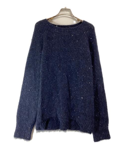 journal standard L'essage（ジャーナルスタンダード レサージュ）journal standard L'essage (ジャーナルスタンダード レサージュ) アルパカMIX スパンコールニットプルオーバー ネイビー サイズ:下記参照の古着・服飾アイテム