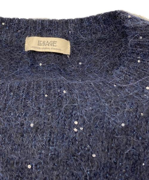 journal standard L'essage（ジャーナルスタンダード レサージュ）journal standard L'essage (ジャーナルスタンダード レサージュ) アルパカMIX スパンコールニットプルオーバー ネイビー サイズ:下記参照の古着・服飾アイテム