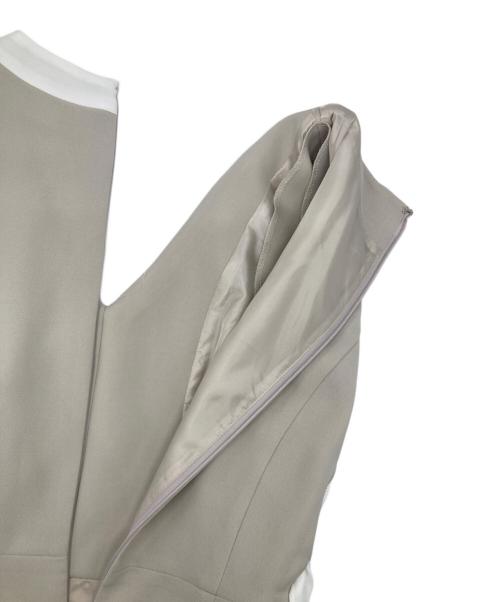 Snidel（スナイデル）Snidel (スナイデル) サイドプリーツバイカラーワンピ ベージュの古着・服飾アイテム