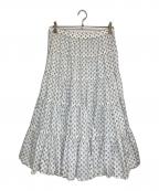 POLO RALPH LAURENポロ・ラルフローレン）の古着「フラワーティアードスカート」｜ブルー×ホワイト