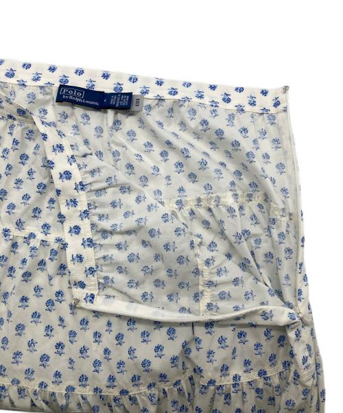 POLO RALPH LAUREN（ポロ・ラルフローレン）POLO RALPH LAUREN (ポロ・ラルフローレン) フラワーティアードスカート ブルー×ホワイト サイズ:6の古着・服飾アイテム