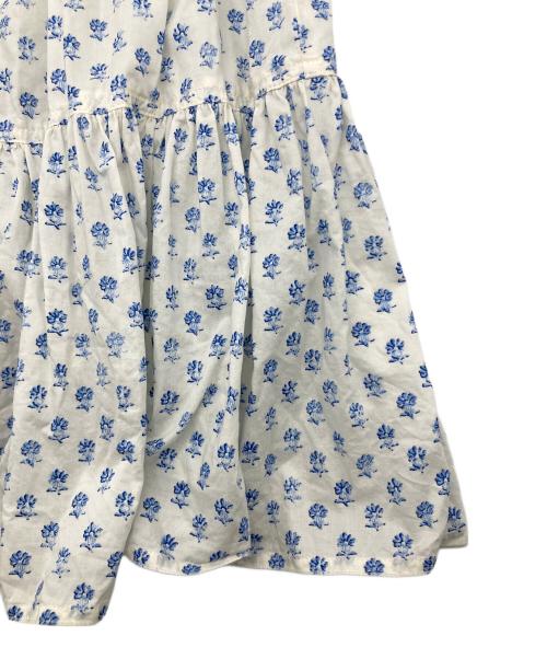 POLO RALPH LAUREN（ポロ・ラルフローレン）POLO RALPH LAUREN (ポロ・ラルフローレン) フラワーティアードスカート ブルー×ホワイト サイズ:6の古着・服飾アイテム