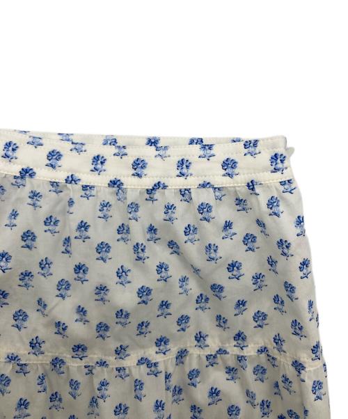 POLO RALPH LAUREN（ポロ・ラルフローレン）POLO RALPH LAUREN (ポロ・ラルフローレン) フラワーティアードスカート ブルー×ホワイト サイズ:6の古着・服飾アイテム