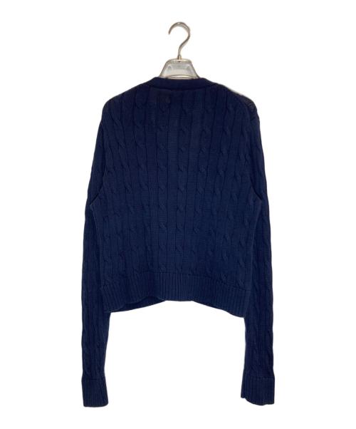 POLO RALPH LAUREN（ポロ・ラルフローレン）POLO RALPH LAUREN (ポロ・ラルフローレン) コットンケーブルショートカーディガン ネイビー サイズ:XLの古着・服飾アイテム