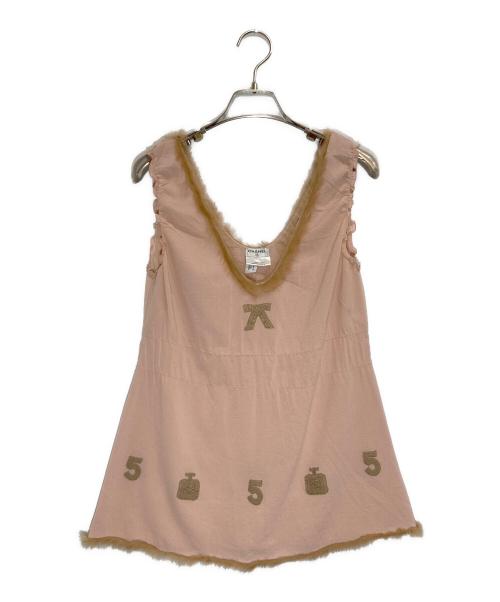 CHANEL（シャネル）CHANEL (シャネル) シルク混ノースリーブブラウス ピンク サイズ:38の古着・服飾アイテム