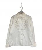MIU MIUミュウミュウ）の古着「パールボタンレースフリルシャツ」｜ホワイト