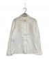 MIU MIU（ミュウミュウ）の古着「パールボタンレースフリルシャツ」｜ホワイト