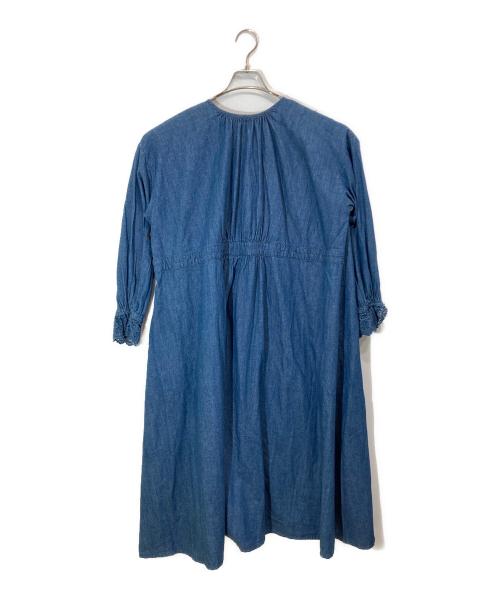 kazumi×Samansa Mos2（カザミ×サマンサモスモス）kazumi×Samansa Mos2 (カザミ×サマンサモスモス) 刺繍ブラウスワンピース インディゴ サイズ:Fの古着・服飾アイテム