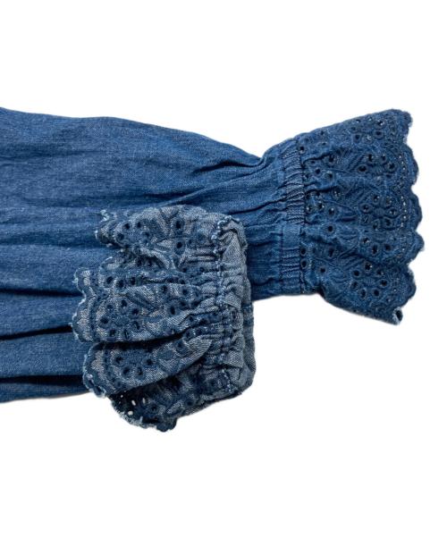 kazumi×Samansa Mos2（カザミ×サマンサモスモス）kazumi×Samansa Mos2 (カザミ×サマンサモスモス) 刺繍ブラウスワンピース インディゴ サイズ:Fの古着・服飾アイテム