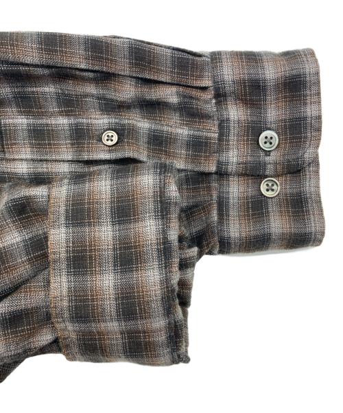 STEVEN ALAN（スティーブンアラン）STEVEN ALAN (スティーブンアラン) VIN/NEL REGULAR COLLAR BOX SHIRT -LOOSE ネイビー×ブラウン サイズ:下記参照の古着・服飾アイテム