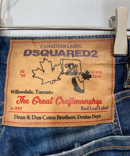 DSQUARED2（ディースクエアード）DSQUARED2 (ディースクエアード) DARK RIPPED BLUE WASH TIDY BIKER JEANS インディゴ サイズ:44の古着・服飾アイテム